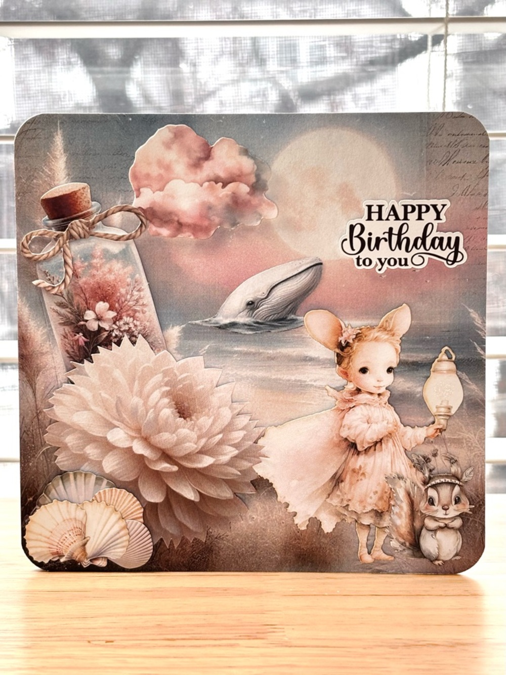 Handmade Little Girl Oceanic Birthday Card